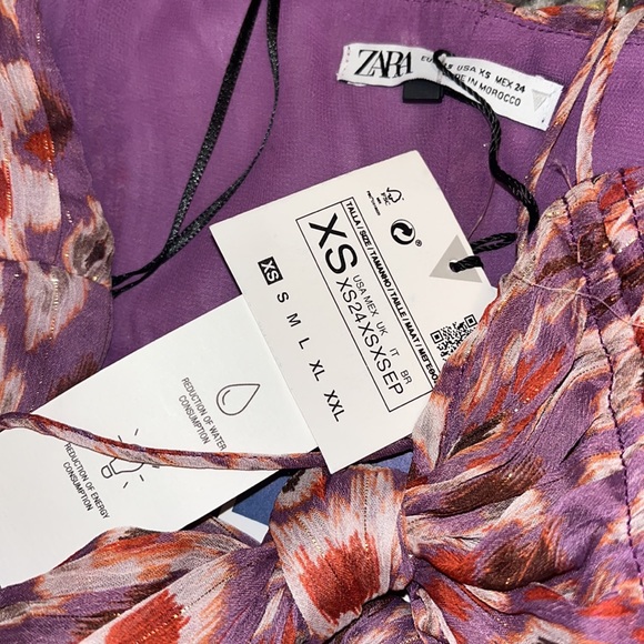 NWT Zara Mini Dress 8233/521 Cut Out Printed Ruched - Picture 4 of 5